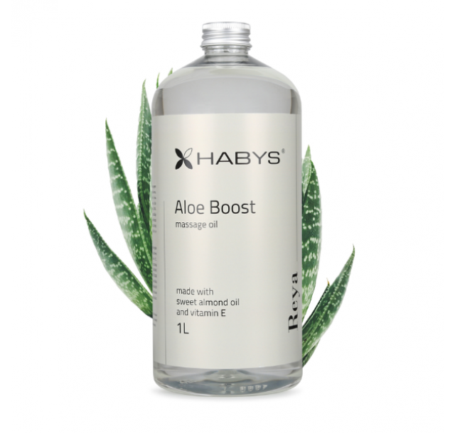 Alavijų aromato masažinis saldžiųjų migdolų aliejus „Aloe Boost“, 1000 ml
