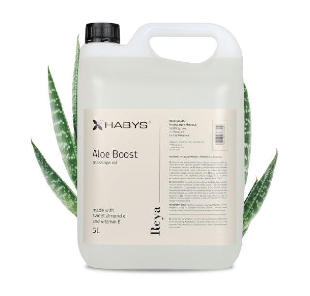 Alavijų aromato masažinis saldžiųjų migdolų aliejus „Aloe Boost“, 5 l