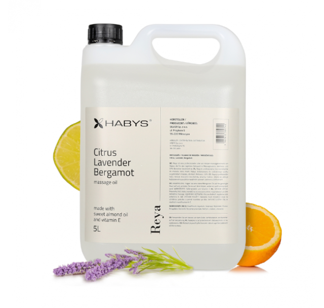 Citrusų ir levandų aromato masažinis saldžiųjų migdolų aliejus „Citrus & Lavender“, 5 l