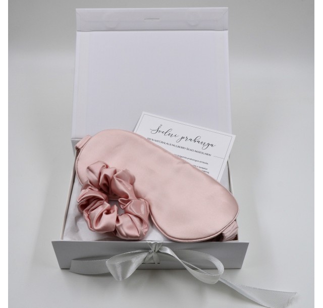 Šilkinių aksesuarų dovanų rinkinys „Mulberry Silk Rose"