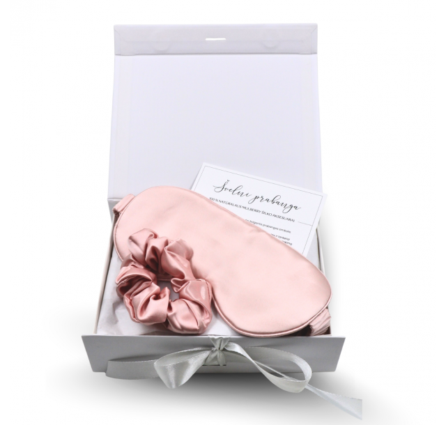 Šilkinių aksesuarų dovanų rinkinys „Mulberry Silk Rose"