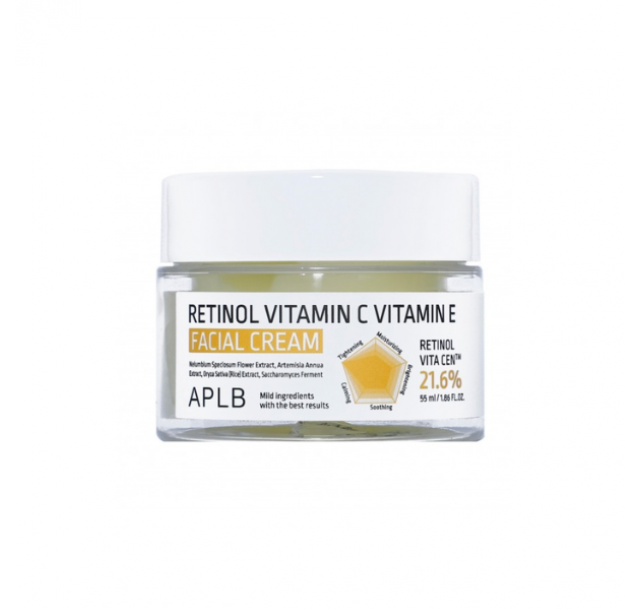 APLB skaistinamasis veido kremas su retinoliu ir vitaminu C, 55 ml