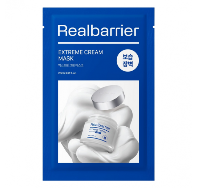 Real Barrier drėkinamoji lakštinė-kreminė veido kaukė
