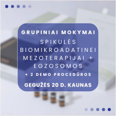 05.20 d. KAUNAS | Spikulės biomikroadatinei mezoterapijai + egzosomos + demonstracijos