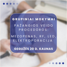 05.20 d. KAUNAS | Pažangios veido procedūros: mezopenas, RF, LED ir elektroporacija + demonstracija