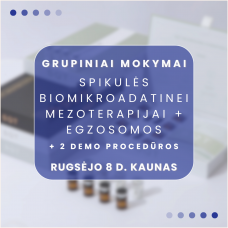 09.08 d. KAUNAS  | Spikulės biomikroadatinei mezoterapijai + egzosomos + demonstracijos