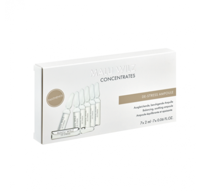 Veido odą nuraminantis koncentratas ampulėje De-Stress, 7 x 2ml