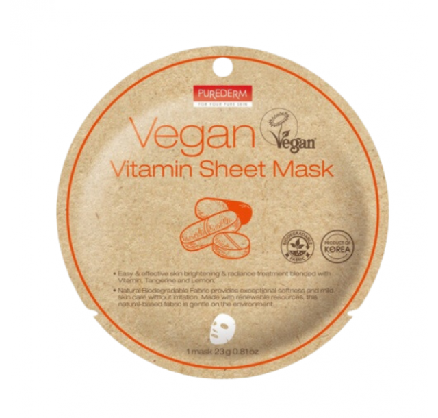 Veganiška lakštinė kaukė su glikolio rūgštimi