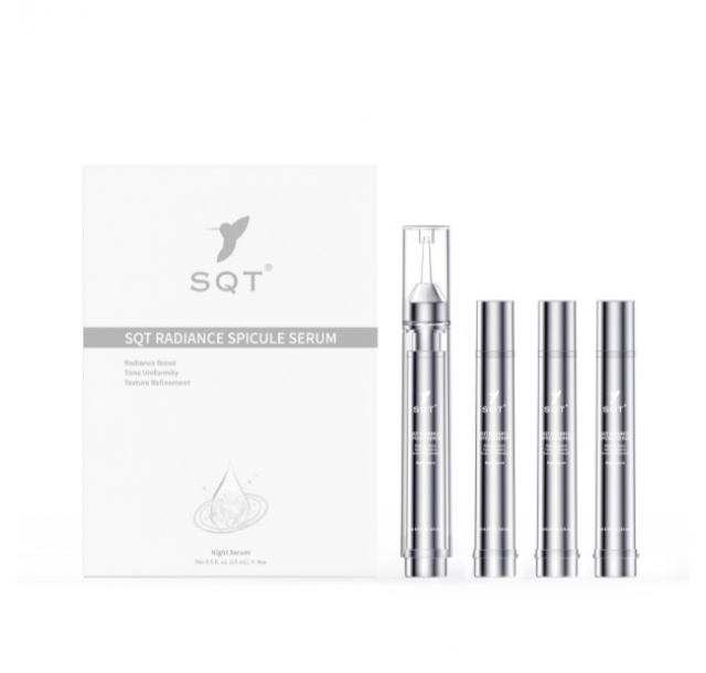 SQT skaistinamasis naktinis serumas su spikulėmis „Radiance“, 4 x 15 ml