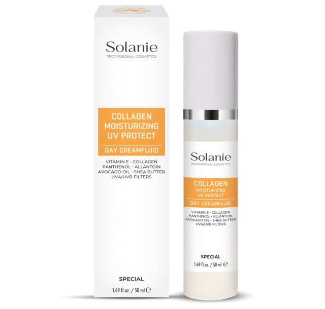Drėkinamasis dieninis kremas-fluidas su kolagenu ir SPF50, 50 ml